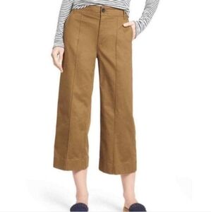 Madewell Langford Cropped Wide Leg Ankle Pant Size 28 Pintuck Detail Mustard